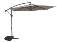 (R7K) 1x 3M Overhanging Parasol Light Grey RRP £100. Product Dimensions Dia: 300cm H: 245cm. (Pa