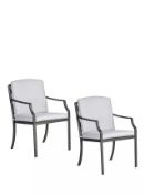 P002940148 John Lewis & Partners Marlow Aluminium Garden Dining Armchair, Set of 2