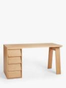 P003009196 John Lewis & Partners Louvre Desk, Natural, FSC Certified (Oak Veneered Chipboard)