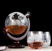 (R2H) 2x Globe Decanter Set