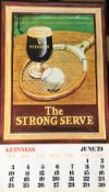 1979 Vintage Guinness Calendar Month Print – The Strong Serve –
