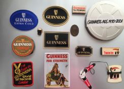 Box of Vintage Guinness Collectables Money Box, Badges, Labels, Beer Mats, Matchboxes