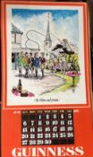 1976 Vintage Guinness Calendar Print –Pub Names” Artwork *5