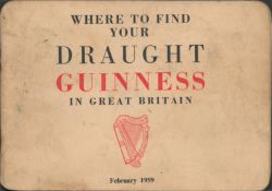 –Where to find your Draught Guinness in Great Britain” 1959 Original Handbook