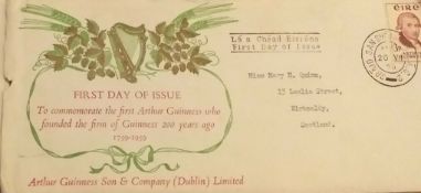 1959 Arthur Guinness First Day Cover,Envelope, And Stamps