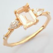 HRD Antwerp Certificated 14k Rose/Pink Gold Diamond Ring (Total 0.98 Ct. Stone)
