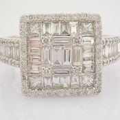 HRD Antwerp Certificated 14K White Gold Diamond Ring (Total 1.38 Ct. Stone)