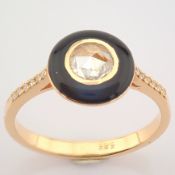 HRD Antwerp Certificated 14K Rose/Pink Gold Rose Cut Diamond & Diamond Ring (Total 0.27 Ct. Ston...