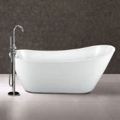 New (U4) 1670x730mm Freestanding Modern Slipper Bath. Single Ended. RRP £3,499.This Freestan...