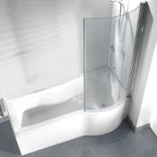 New (Aa104) 1500mm P Shaped Screen. Fits All P Shaped Baths