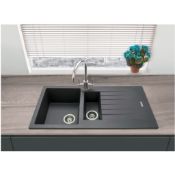 New (Aa140) Prima+ Granite 1.5B & Drainer Inset Sink - Gun Metal - Cpr316.