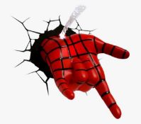 (R13B) 6x Marvel 3D Deco Light. 5x Spidey Hand. 1x Deadpool.