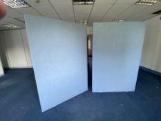 2 Room Partitions Blue Fabric