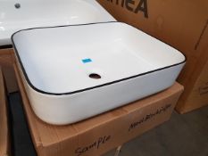 500 x 400mm marble and matt black designer freestanding basin. RRP £299
