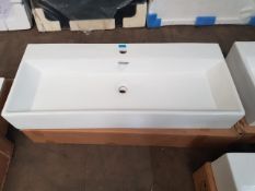 1000 x 420mm designer worktop, wall hung or countertop slab ceramic basin. RRP £550