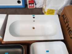 Ceramica Althea 900 x 470mm modern rounded ceramic slab basin. RRP £495