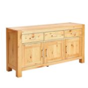 (R7G) 1x Turin Wide Sideboard Light Oak RRP £600. Solid American Knotty Oak Frame. American Knotty