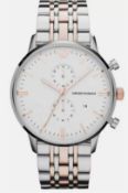 Emporio Armani AR0399 Men's Gianni Stainless Steel Bracelet Chronograph Watch
