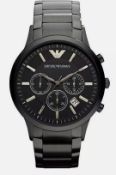 Emporio Armani AR2453 Men's Black Stainless Steel Bracelet Chronograph Watch