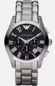Emporio Armani AR0673 Men's Black Dial Silver Bracelet Quartz Chronograph Watch