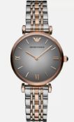 Emporio Armani AR1725 Ladies Gianni T-Bar Two Tone Bracelet Quartz Watch