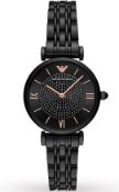 Emporio Armani AR11245 Ladies Black Dial Black Bracelet Quartz Chronograph Watch