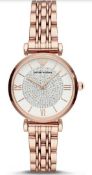 Emporio Armani AR11244 Ladies Gianni T-Bar Rose Gold Quartz Designer Watch