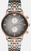 Emporio Armani AR1721 Men's Gianni Two Tone Rose Gold & Silver Chronograph Watch