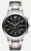 Emporio Armani AR11165 Men's Renato Two Tone Stainless Steel Bracelet Chronograph Watch