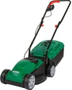 (R13D) 2x Qualcast Items. 1x 32cm 1200W Electric Rotary lawn Mower. 1x 32cm 1300W Electric Scarifier