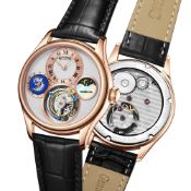 Limited Edition Hand Assembled Gamages World Tourbillon Rose White - 5 Year Warranty & Free Delivery