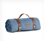 Blue Herringbone Picnic Blanket