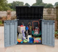 1x Keter Store It Out Ace Plastic Outdoor Garden Storage Shed RRP £160. 1200 Litre, Grey & Graphit