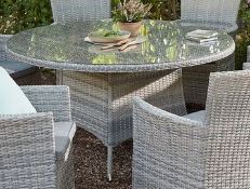 (R5L) 1x Hartington Florence Collection 6 Seater Dining Table. Powder Coated Aluminium Frame. Hand