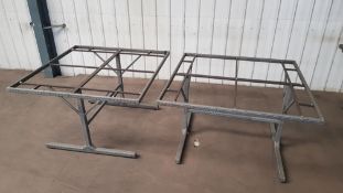 2x Rattan Garden Table Frame Grey (W118x D118x H74cm)