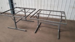 2x Rattan Effect Wrap Garden Table Frame Grey (W118x D118x H74cm)