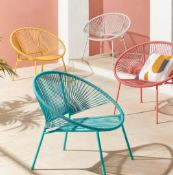 (R7E) 2x Acapulco Garden Chair Grey RRP £35 Each. H75 x W82 x D72.5cm. (1x has Loose Rattan)