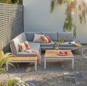 1x Hartington Spirit Collection Garden Corner Sofa Set Grey RRP £1100 When Complete. Lightweight A
