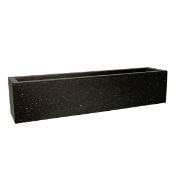 (R8F) 3x Precinct Lite Black Cement Rectangular Planters. All Units Have Some Cracks / Damage. (70