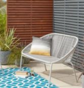 (R10C) 2x Acapulco 3 Seater Sofa Light Grey RRP £85 Each. (2x Some Loose Rattan On Unit. 1x Front