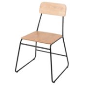 3x Items. 2x Black And Oak Veneer Utility Chair RRP £20 Each (Units Have Slight Scuffs – See Photos