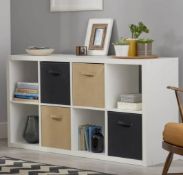 (R8A) 1x Living Elements Clever Cube 2x4 Cube Storage Unit White Matt Finish RRP £60. (H)146 x (W)