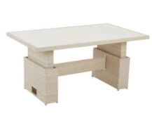 (R6EF) 4x Items. 1x Hartington Albury Collection Rising Table. Powder Coated Steel Frame. Hand Wove