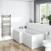RRP £400. L shape shower bath LH 1700 x 850