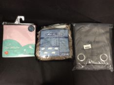 Brand New Stock 3x Mixed Home Items To Include Curtains, Furniture Cover, Fitted Sheet (2Pk)