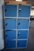8x Locker Unit Qty 1, H2000xW1000 Tambour Door Unit with plastic trays Qty 1
