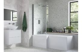 New (D39) Solarna 1700mm x 700mm 850mm Left Hand Shower Bath Nth. RRP £215.99. Solarna L Shap...