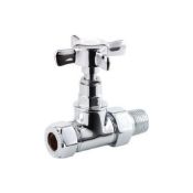 New (Aa43) Straight Crosshead Radiator Valve - Chrome.