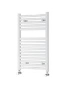 (K116) Towel Radiator 1200 x 400mm White 1667Btu. Flat Front Matt Steel Construction Water Ce...