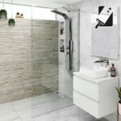 New (R191) 900mm - 8mm - Premium Easy clean Wet room Panel. RRP £349.99.8mm Easy clean Glass ...